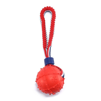 Interactive Dog Toy Ball Interactive Teether With Rope