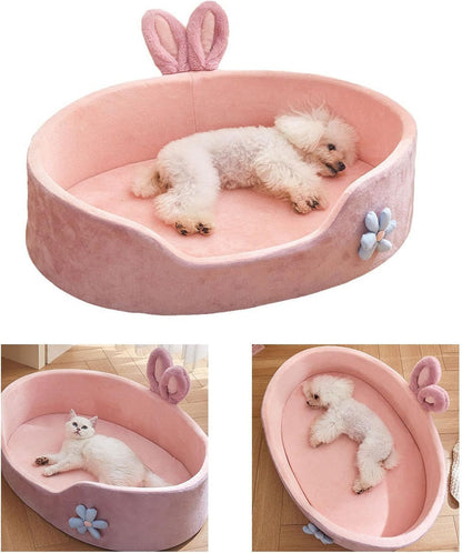 Cute Princess Dog Bed Pink Pet Bed Detachable Washable