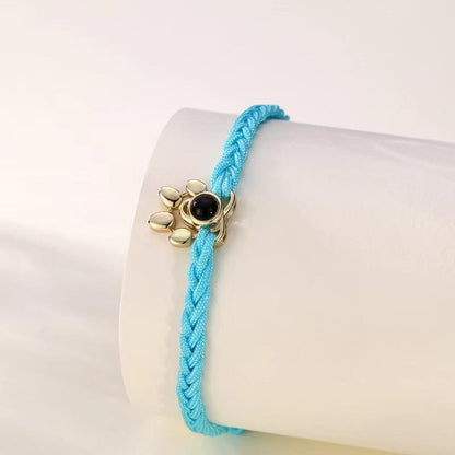 Beaded Personalized Photo Projection Bracelet Custom Photo Dog Paw