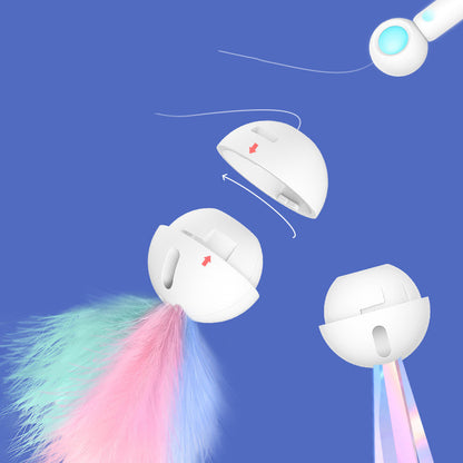 NEW 2-in-1 Retractable Cat Wand Toys Gravity Pet Laser