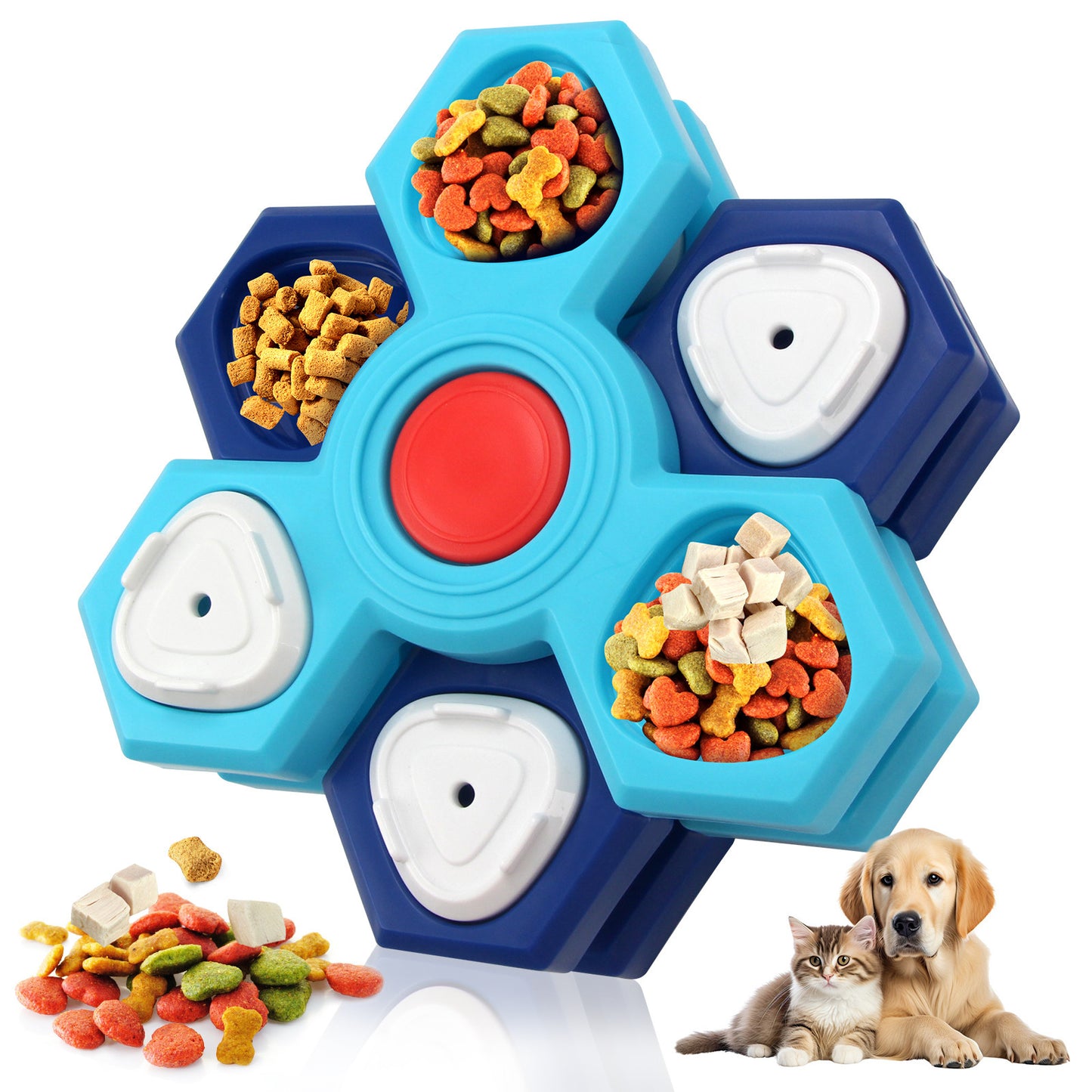 4 Layers Slow Feeder Puzzle Dog Bowls Assemble Slow Eating Bowl