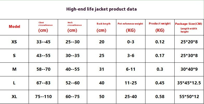 Professional Pet Life Vest Swimming Clothes  Large Dog