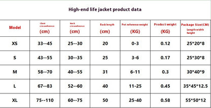 Professional Pet Life Vest Swimming Clothes  Large Dog