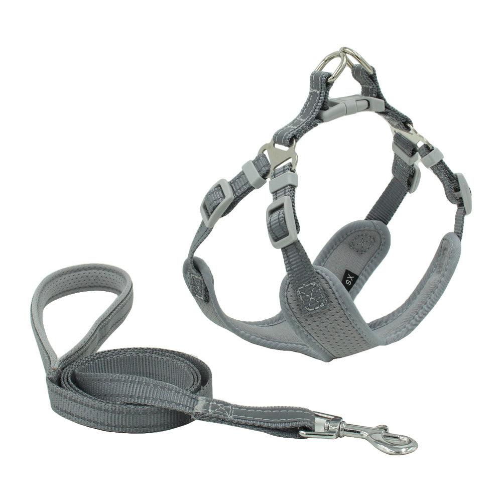 Reflective and breathable mesh dog harness