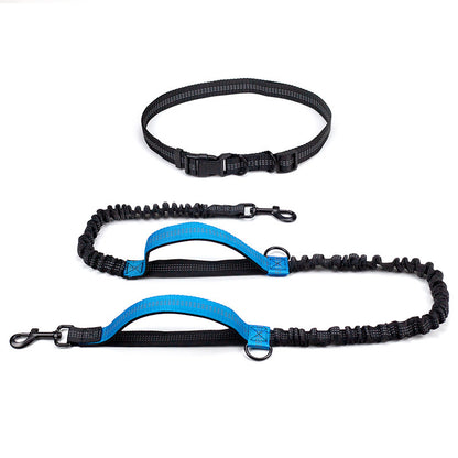 Multifunctional Running Reflective Double Telescopic Dog Leash