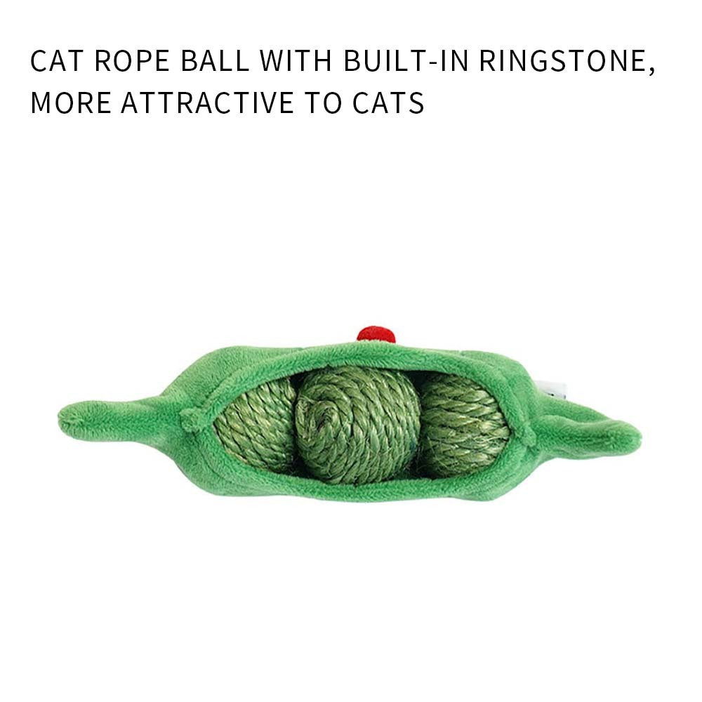 3 PCS Cat Toy Balls Interactive Pet Play Balls Sisal Rope