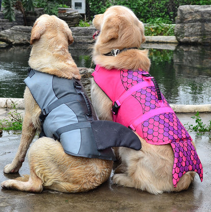 Mermaid Shark Pet Dog Swimming Life Vest Swimwear