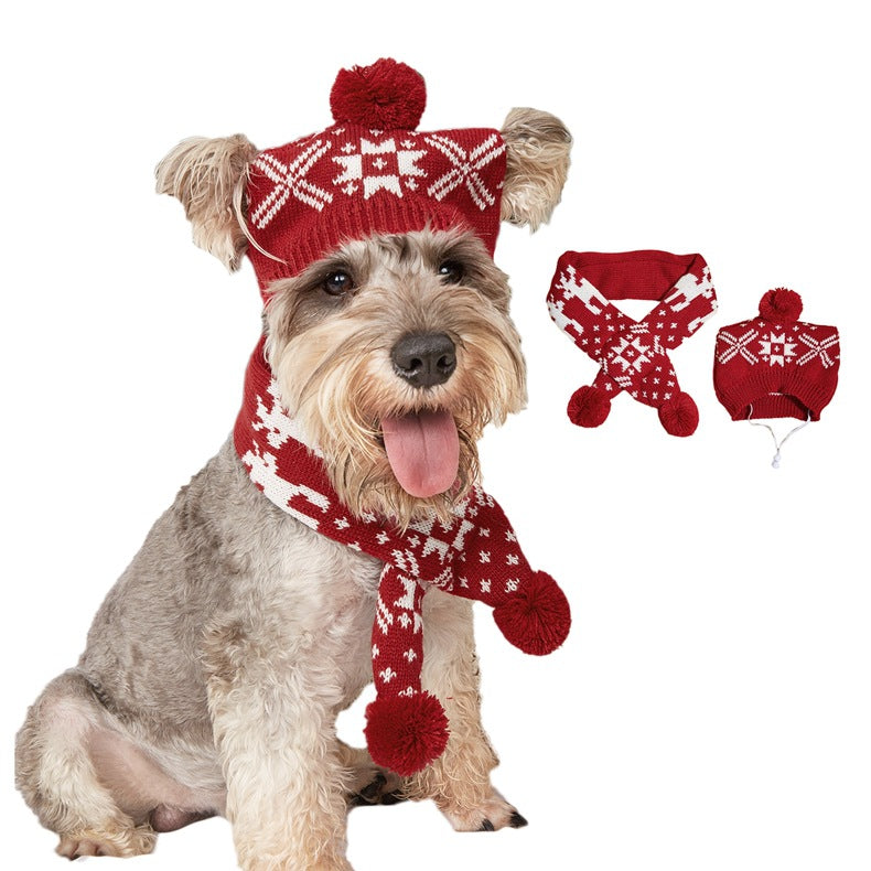 Pet Cat Dog Knitting Christmas Scarf Accessories