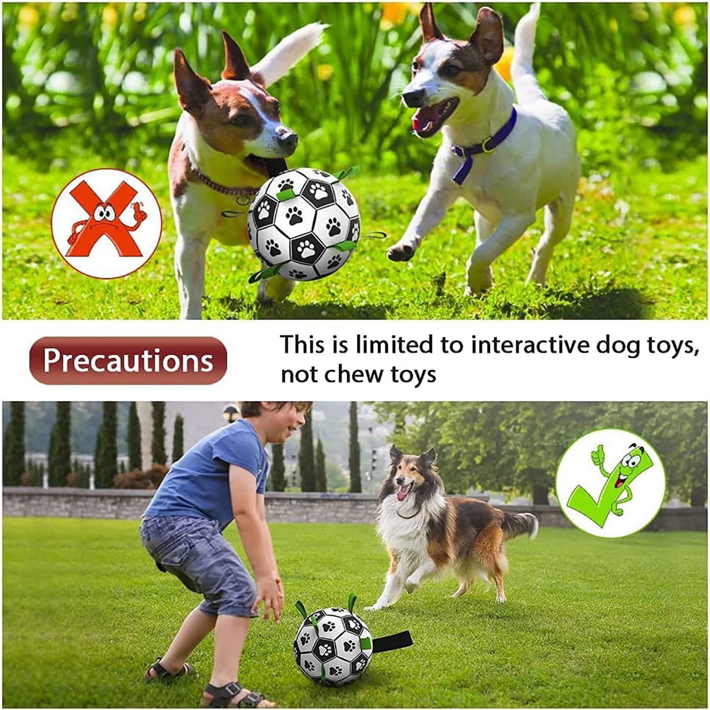 Interactive Dog Football Toy Soccer Ball Inflated Training Toy