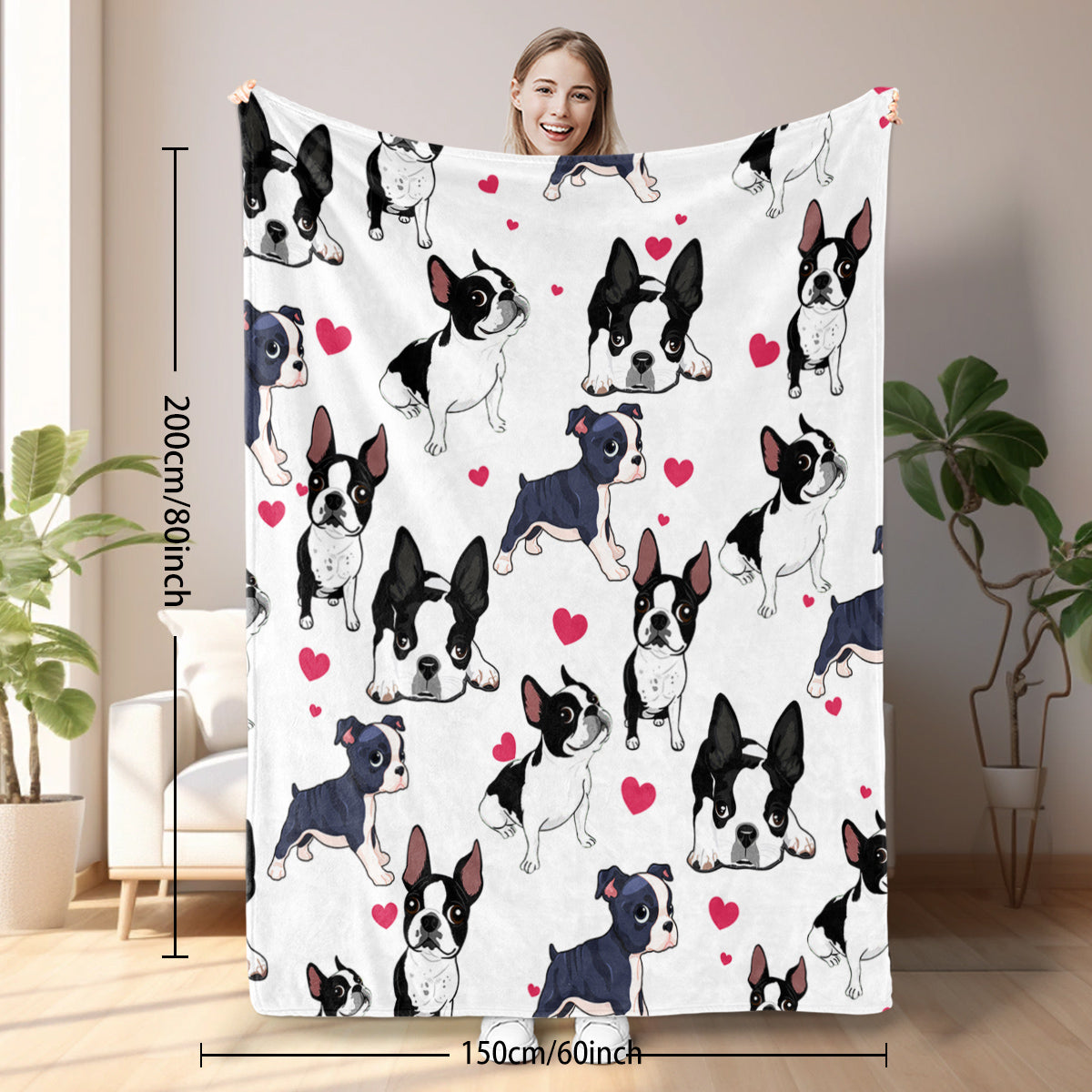 1pc Adorable Fleece Dog Blanket - Soft, Cozy, Lightweight For Couch