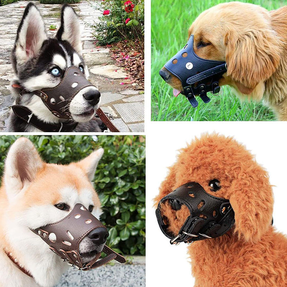 Dog Muzzle Leather, Comfort Secure Anti-Barking Muzzles