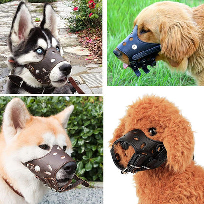 Dog Muzzle Leather, Comfort Secure Anti-Barking Muzzles