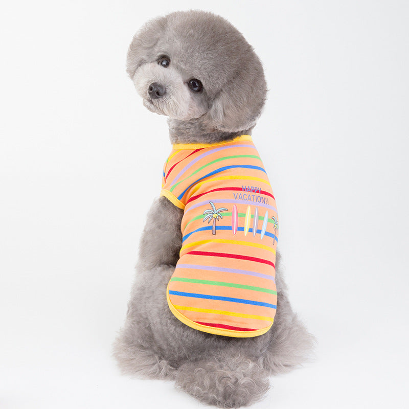Pet Clothes Comfortable And Breathable Summer Leisure Printed Vest
