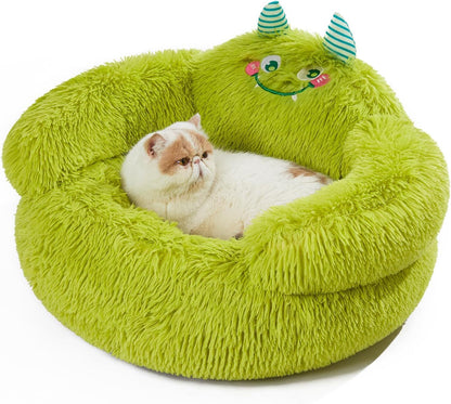 Cute Calming Dog And Cat Bed Indoor High Bolster Donut