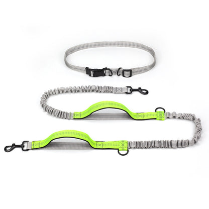 Multifunctional Running Reflective Double Telescopic Dog Leash