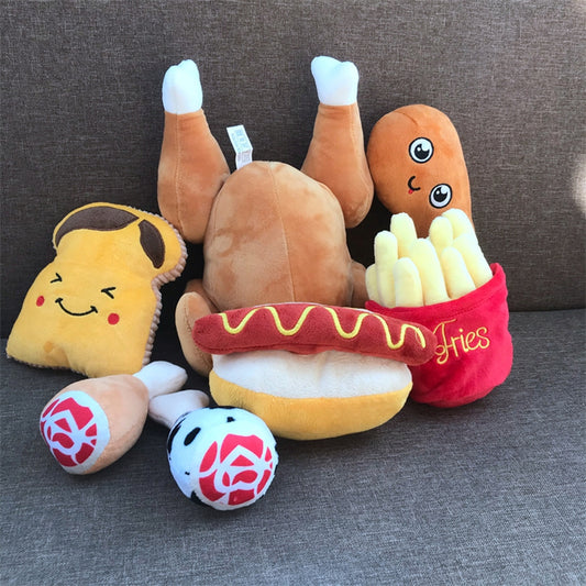 Food Series Bite Resistant Dog Pet Sound Plush Toy