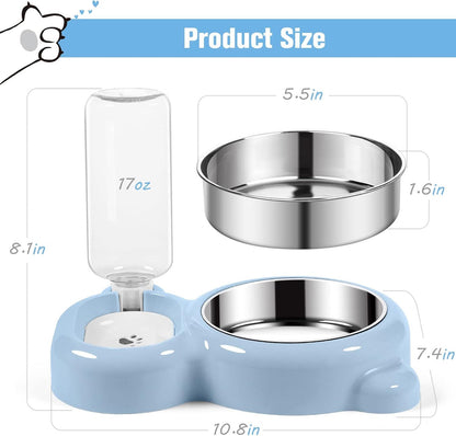 Dog Bowls Cat Food And Water Bowl Set With Water Dispenser