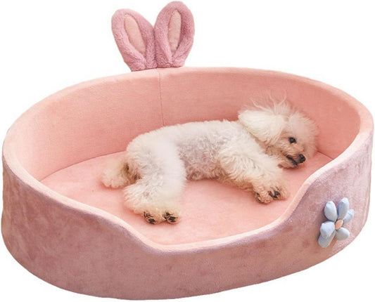 Cute Princess Dog Bed Pink Pet Bed Detachable Washable