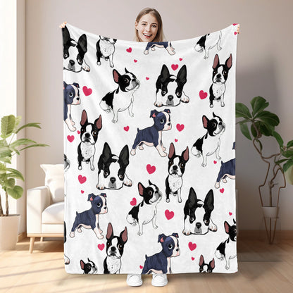 1pc Adorable Fleece Dog Blanket - Soft, Cozy, Lightweight For Couch
