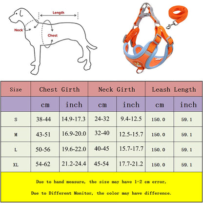 New Dog Leash And Harness Set Pet Dog Harness And Leash Set