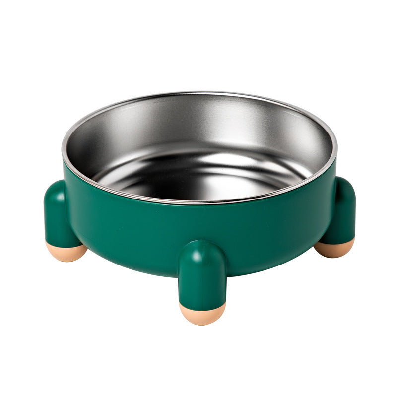 Cat Bowl High Feet Neck Support Pet Stainless Steel