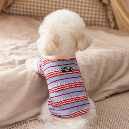 Sweaters Cold Weather Dog Striped Pullover Warm Knitted Pet