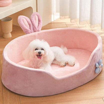 Cute Princess Dog Bed Pink Pet Bed Detachable Washable