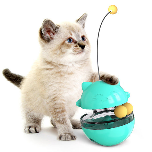 Interactive Cat Treat Dispenser Toy Tumbler Feeder Toy