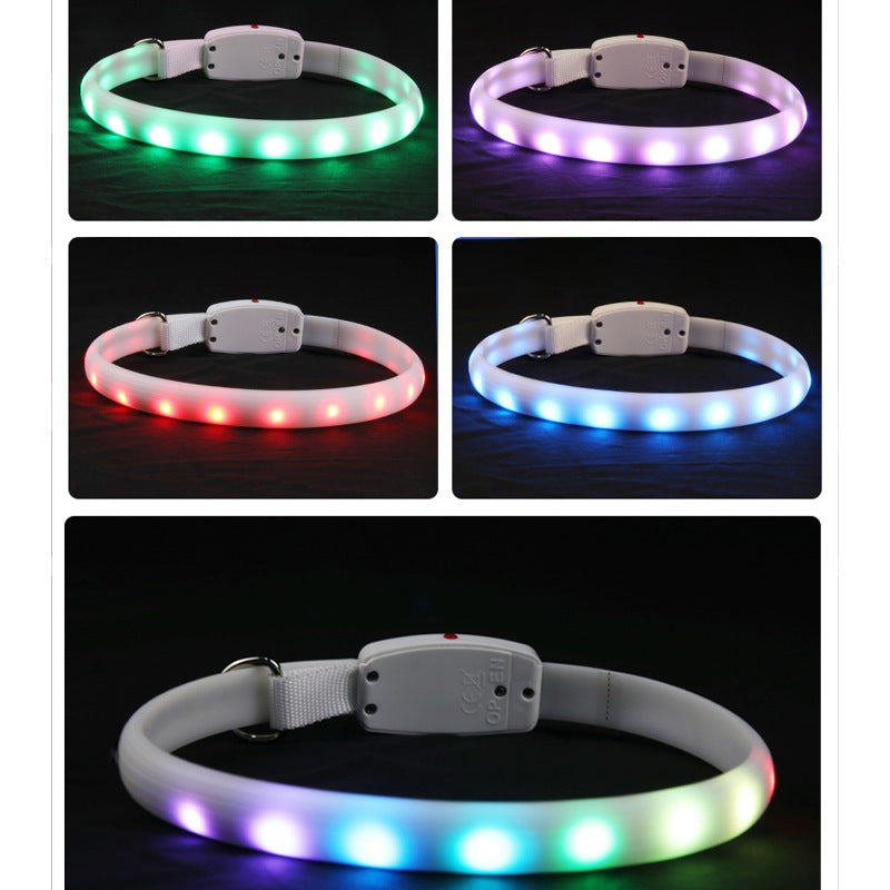 USB Rechargeable Pet Dog LED Glowing Collar Pet Luminous