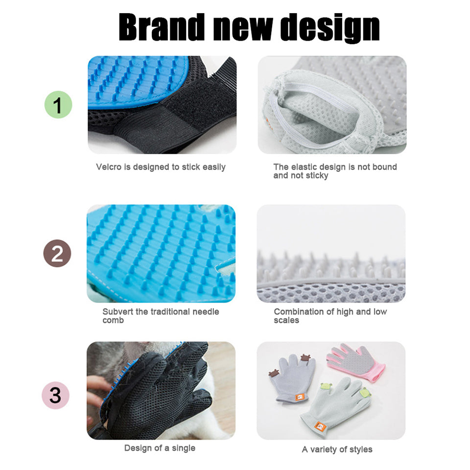 Pet Glove Cat Grooming Glove Cat Hair Deshedding Brush Gloves