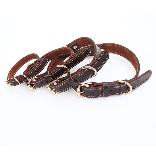 Pet Dog Collar Top Layer Cowhide Production