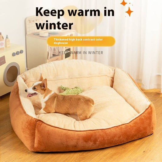 Kennel Large Dog Dog Bed Warm Winter Removable And Washable Mattress
