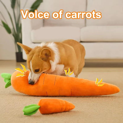 Cute Carrot With Soft Squeaker Carrot Shape Pet Plush Toy