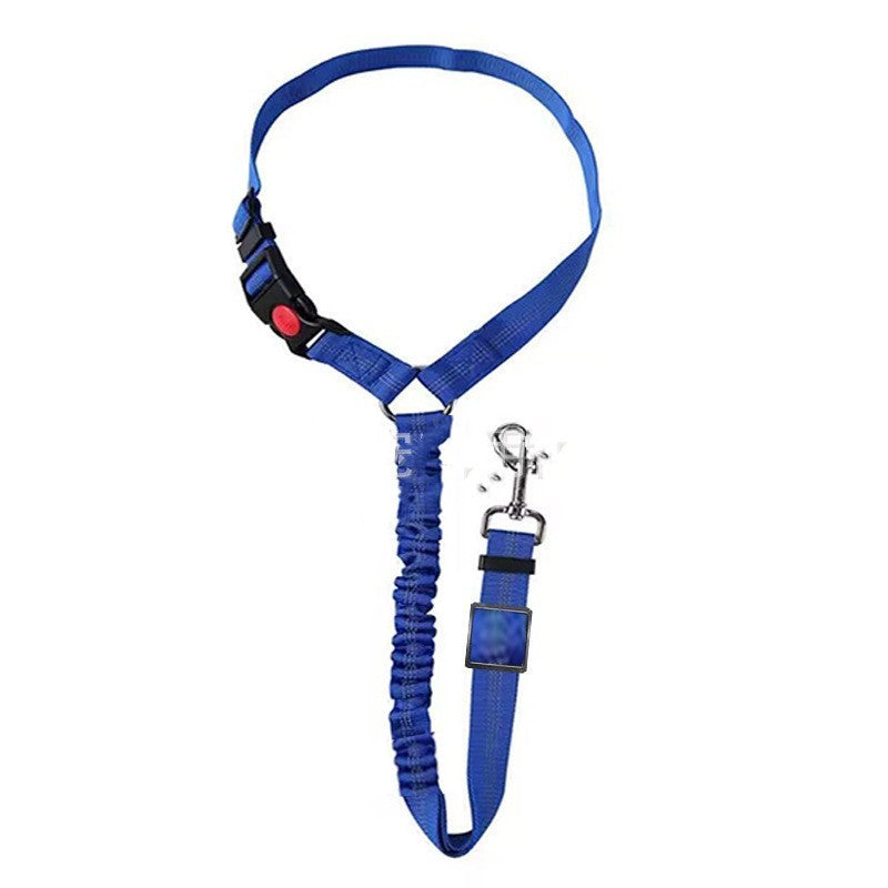 Pet Car Harness Rope Ring Dog Car Elastic Reflective Strap Leash