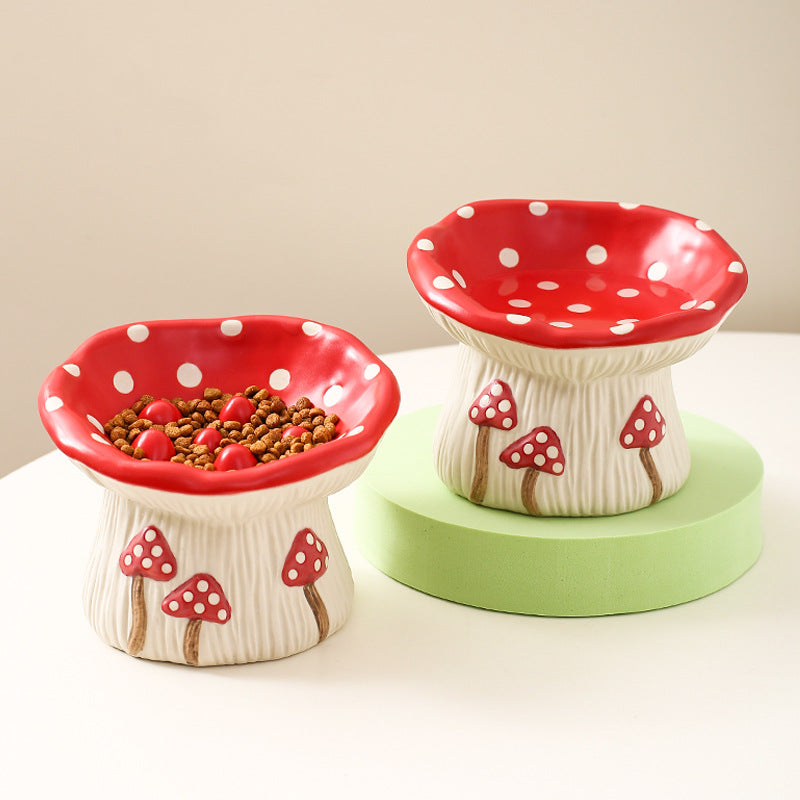 Creative Mushroom Modeling Tall Pet Bowl Cute Bowl