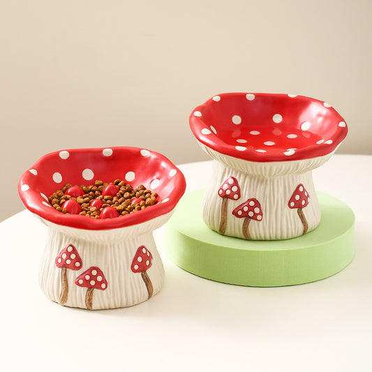 Creative Mushroom Modeling Tall Pet Bowl Cute Bowl