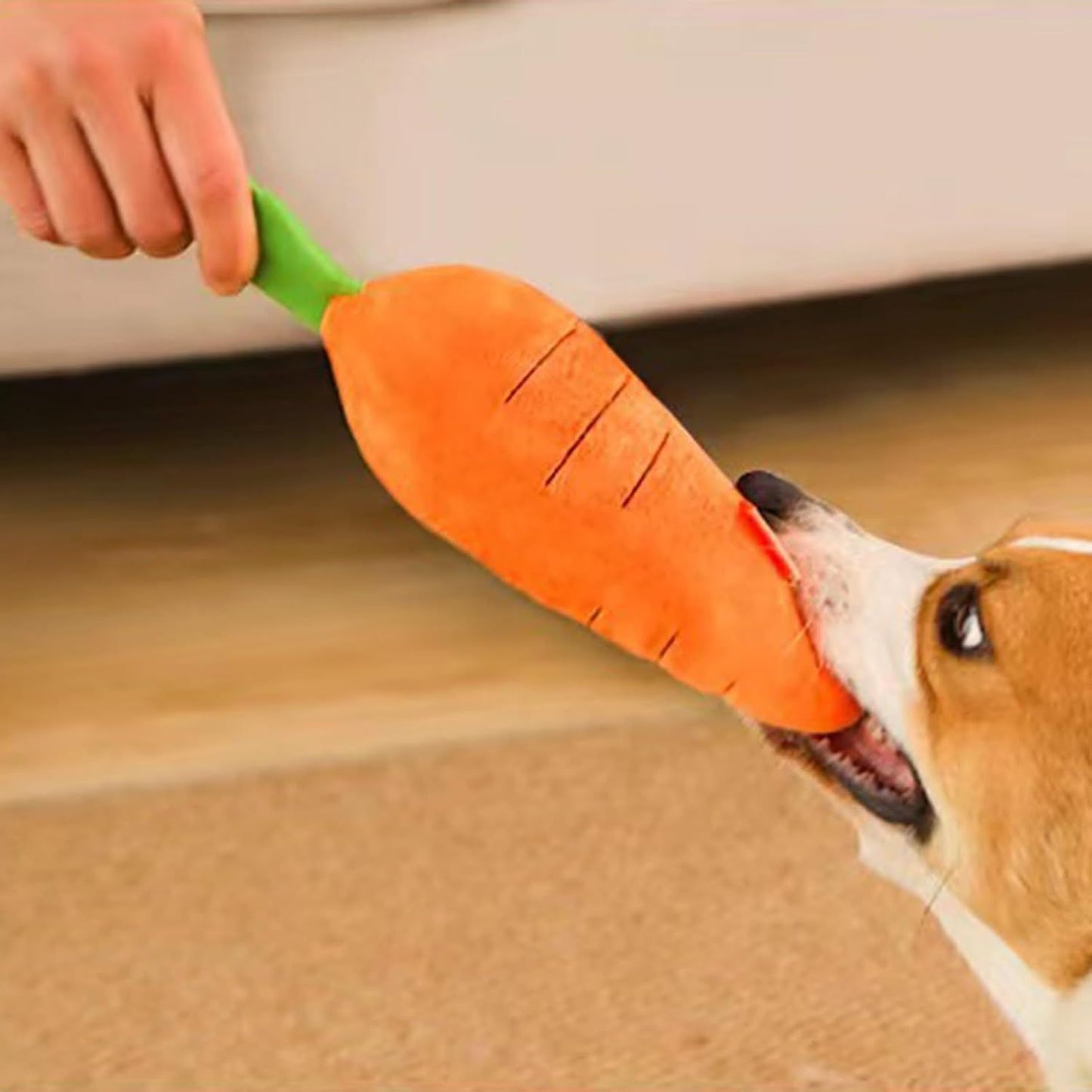 Cute Carrot With Soft Squeaker Carrot Shape Pet Plush Toy
