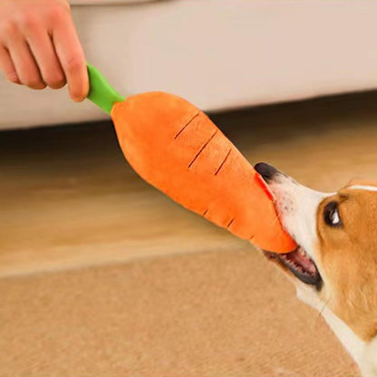 Cute Carrot With Soft Squeaker Carrot Shape Pet Plush Toy