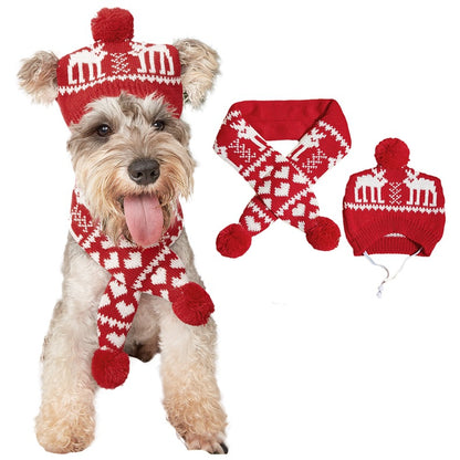 Pet Cat Dog Knitting Christmas Scarf Accessories