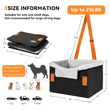 Portable Small Dog Car Seat Dog Booster Seat