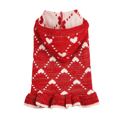 Small Dog Sweater Hoodies Dress Winter Knit Cute Clothing