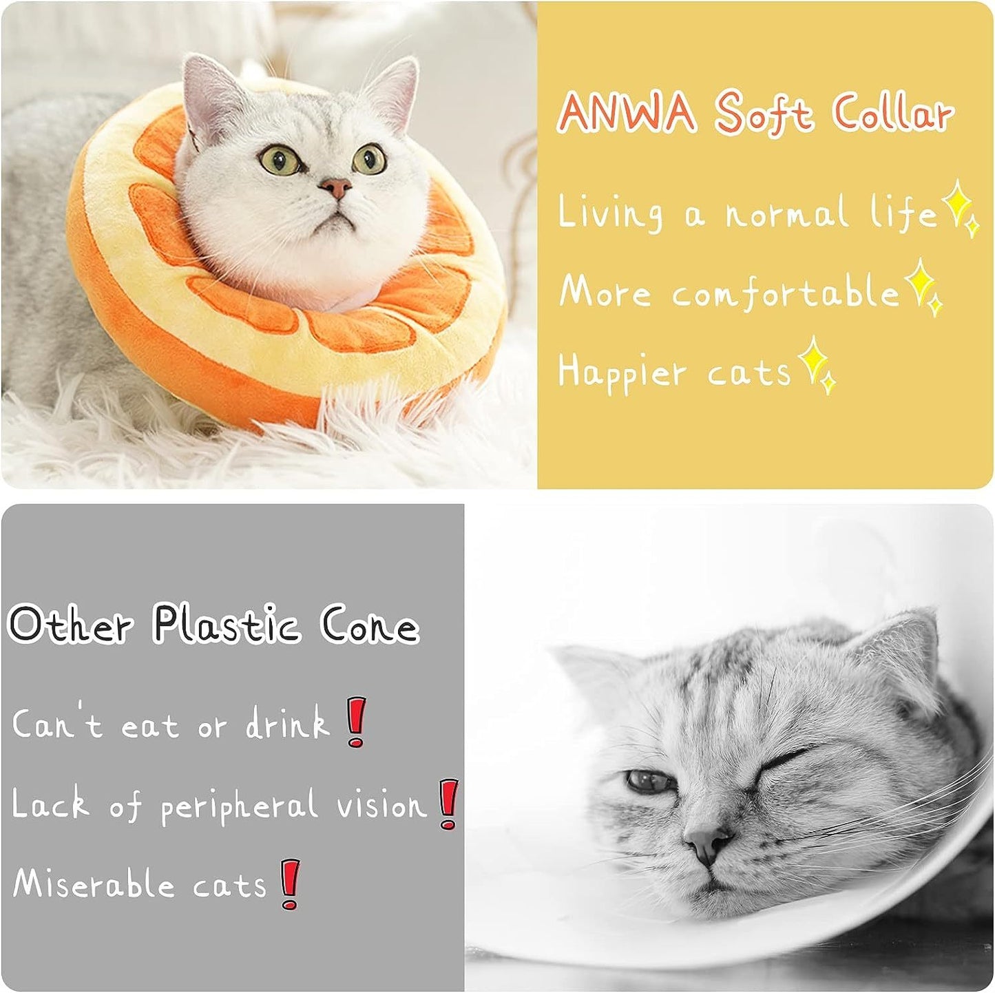 Cute Cat Collar Cone For Recovery After Surgery