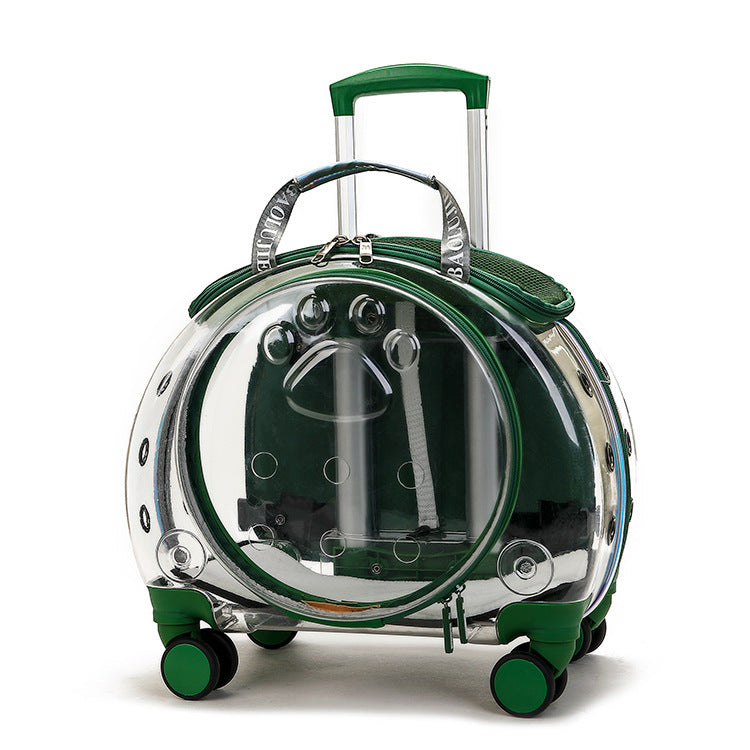 Small Pet Trolley Bag Portable Dog Diaper Bag Transparent