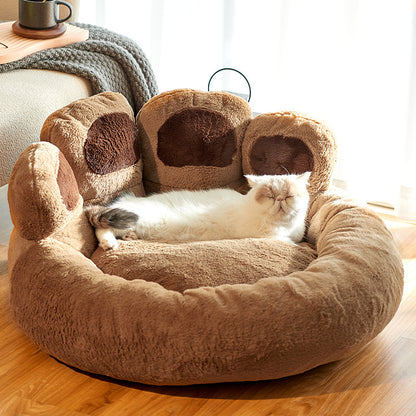 Dog Bed Cat Mat Round Large Pet House Long Plush Deep