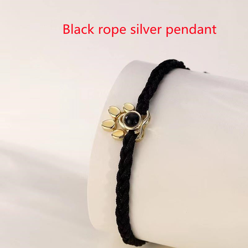 Beaded Personalized Photo Projection Bracelet Custom Photo Dog Paw