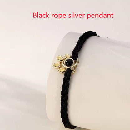 Beaded Personalized Photo Projection Bracelet Custom Photo Dog Paw