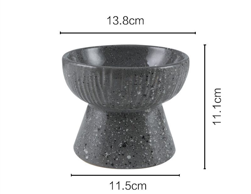 Anti-tip Ceramic Pet High Bowl Cat Food Bowl