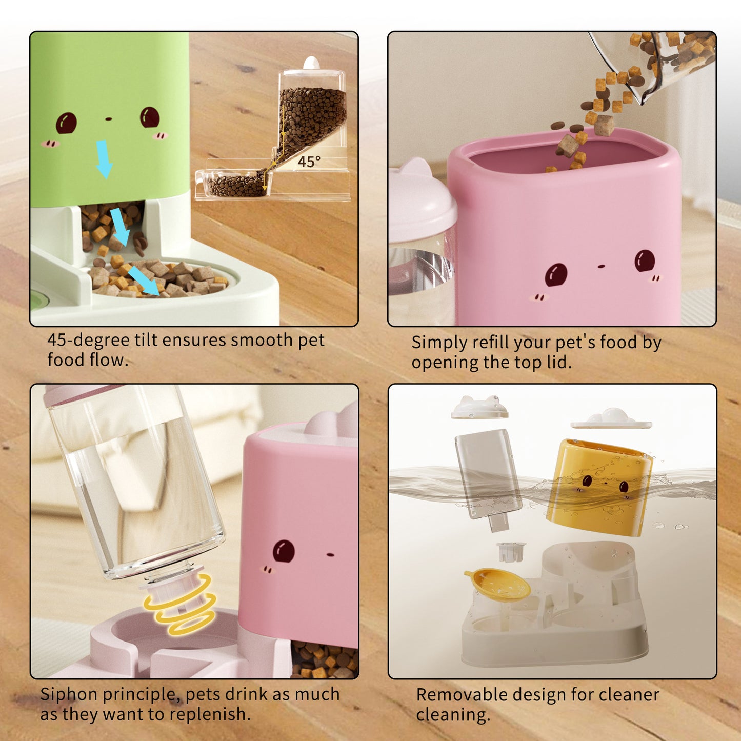 1 Piece Cartoon Cloud Cat Ear Feeding And Water Feeding Integrated