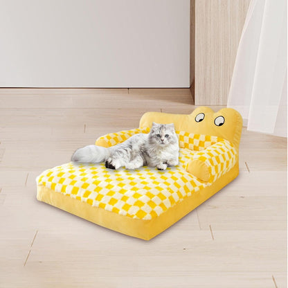 Plush Dog Sofa Washable Pet Cat Bed Antislip