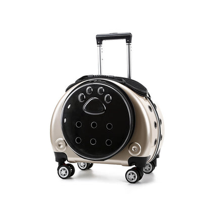 Small Pet Trolley Bag Portable Dog Diaper Bag Transparent